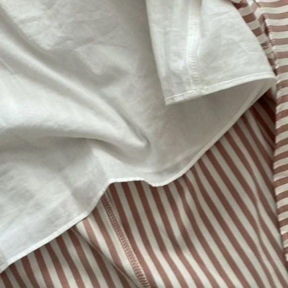 Avec Les Filles Striped Fit & Flare Beige Pink Sundress Midi Size 6 Small NWT - Picture 5 of 8